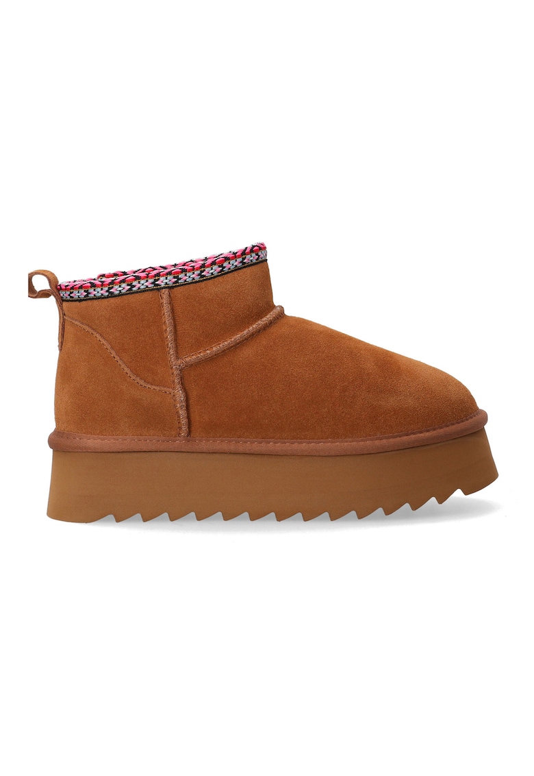 Ghete flatform din piele intoarsa fara inchidere
