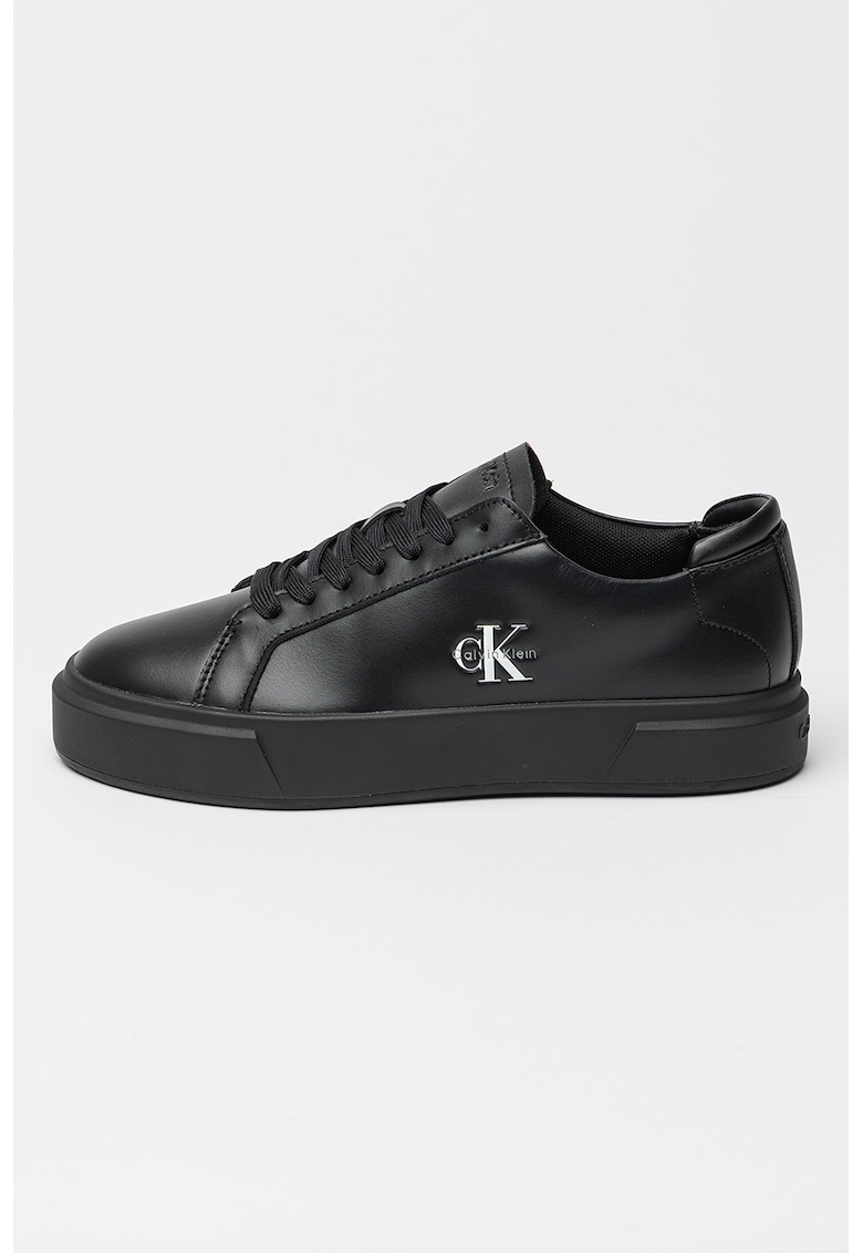 Pantofi sport din piele cu logo - Negru/Alb optic