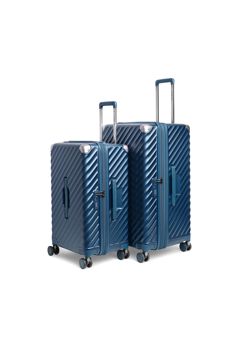 Set trolere extensibile  Trunk - policarbonat - 2 bagaje de cala - cifru TSA - 4 roti cu suspensii - albastru - 67 cm/79 cm