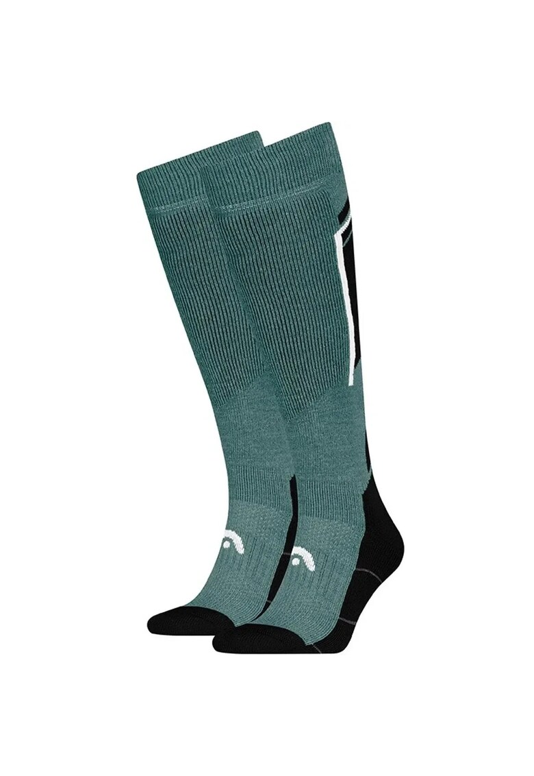 Sosete schi si snowboard  Ski Beginner Kneehigh 2P - Verde/Negru - Verde/Negru