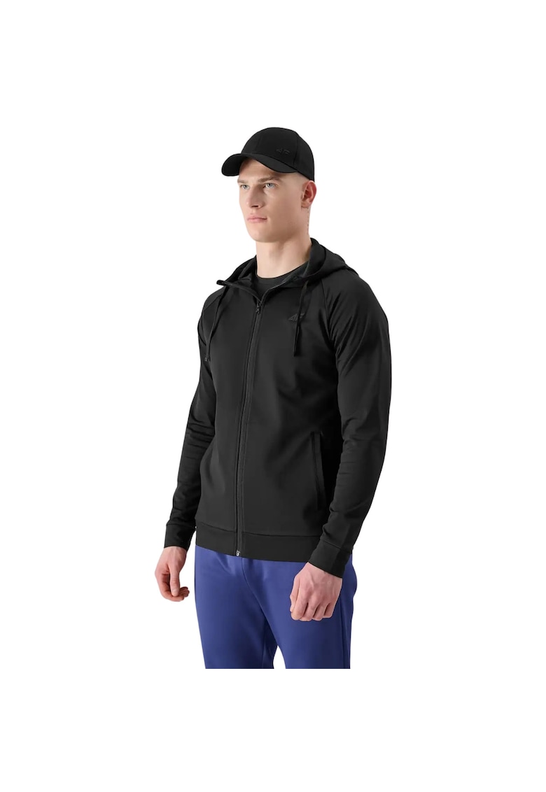 Hanorac sport barbati  FNK M512 - negru - poliester - cu gluga si 2 buzunare -