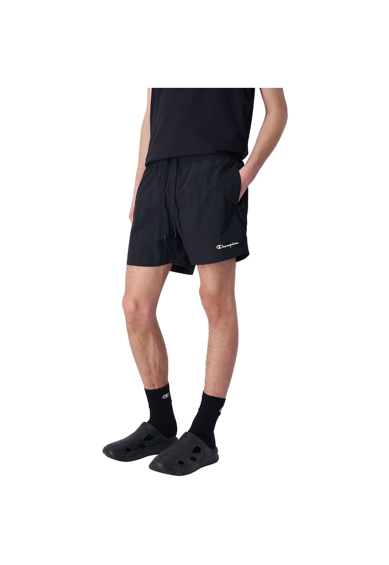Pantaloni scurti de baie -  negru - uscare rapida - material poliester -