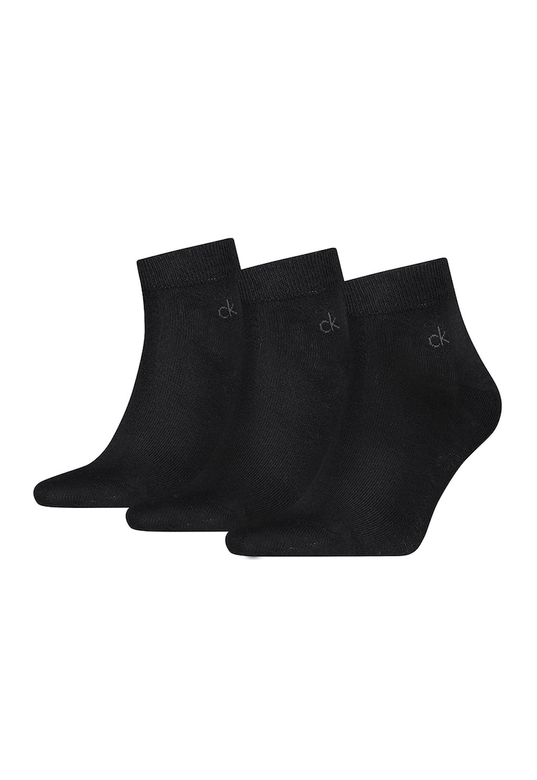 Set de sosete scurte cu logo - 3 perechi - Negru
