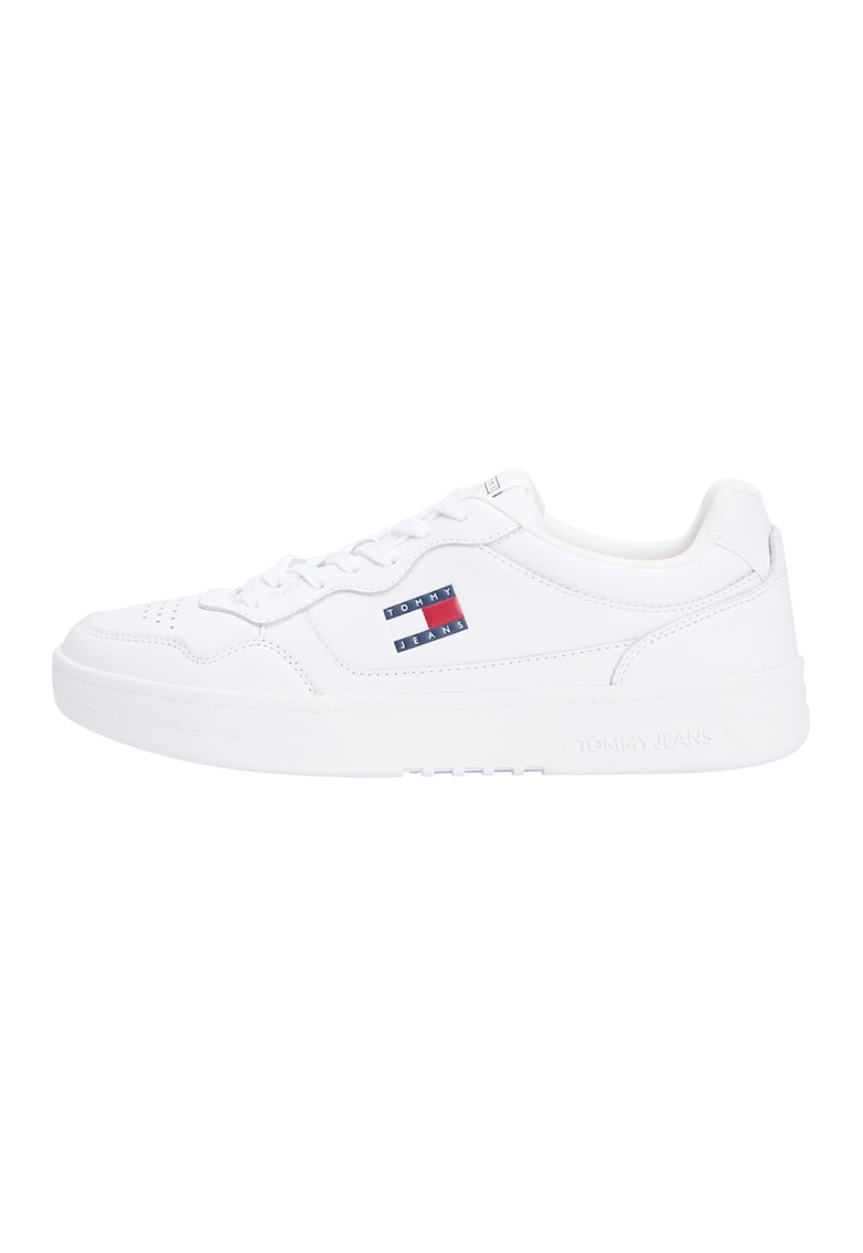 Pantofi sport din piele cu garnituri contrastante - Alb optic