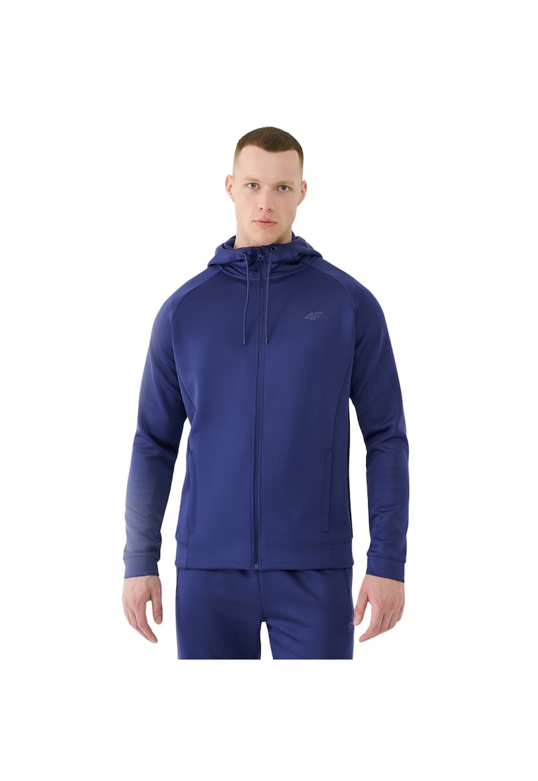 Hanorac sport barbatesc  M513 - bleumarin - material elastic - cu gluga integrata -