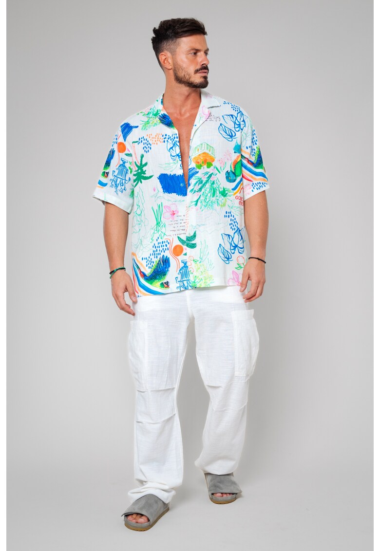 Pantaloni lung Oversized White 12127 - Alb optic