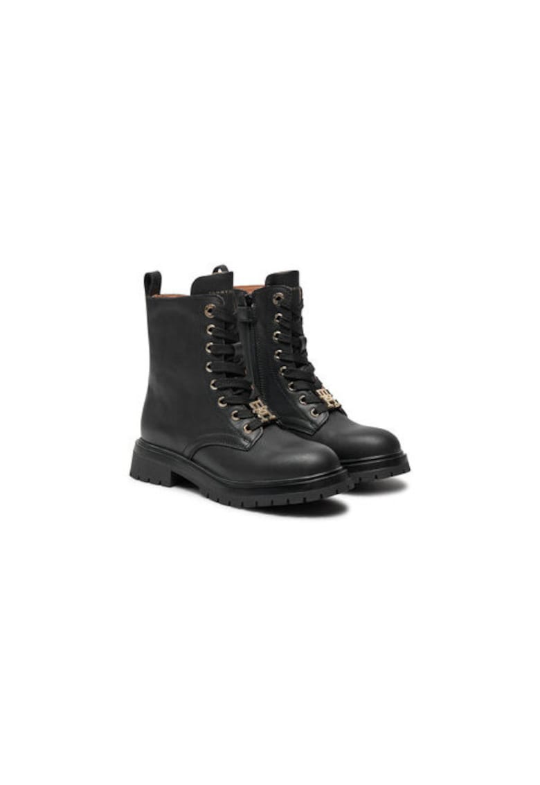 Ghete de drumetie pentru fete -  304426216 - piele naturala - negru