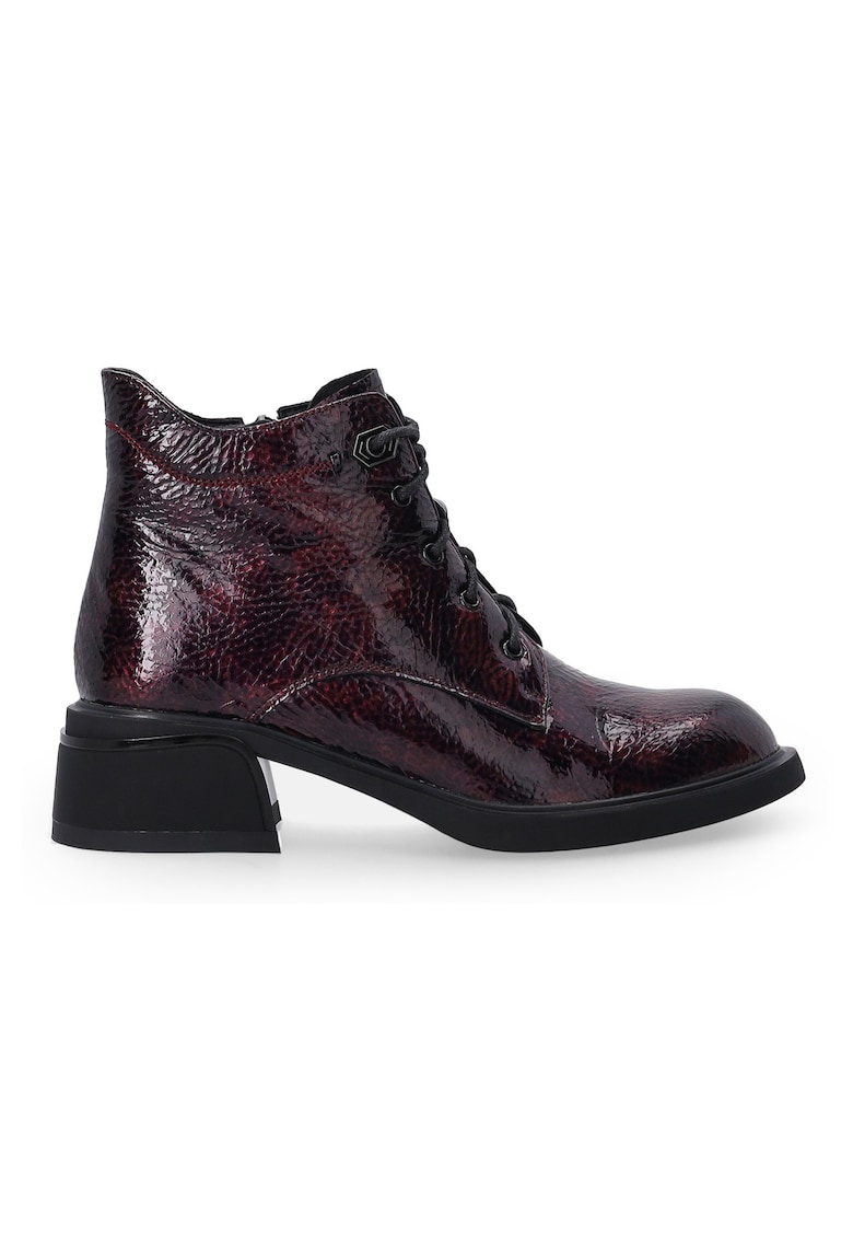 Botine din piele lacuita
