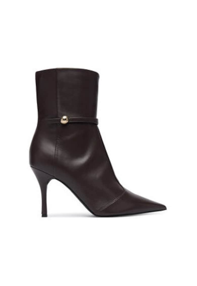 Botine dama pana la glezna -  305616296 - piele naturala - maro