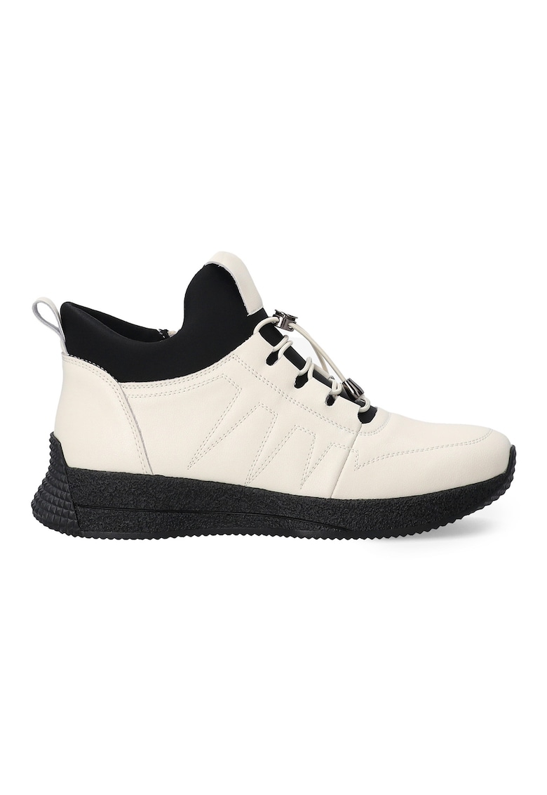 Pantofi sport mid-high din piele - cu sireturi elastice