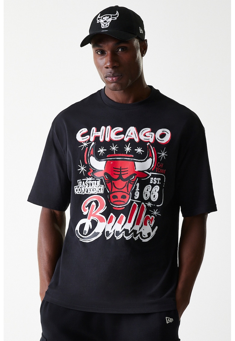 Tricou cu imprimeu grafic Chicago Bulls - Rosu/Negru