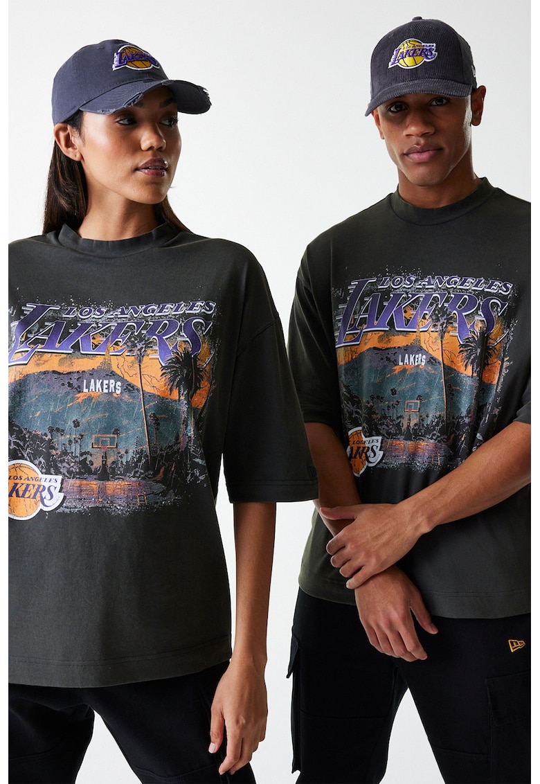 Tricou lejer unisex cu imprimeu grafic - Gri