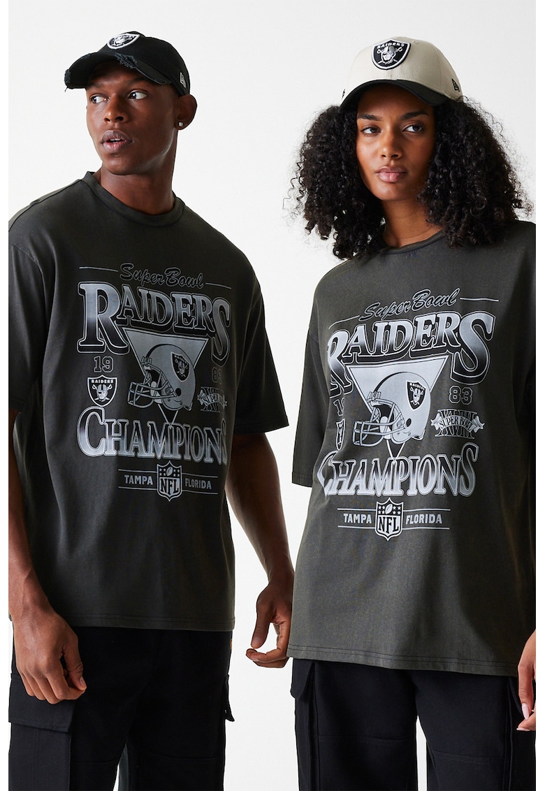 Tricou lejer unisex cu imprimeu grafic - Gri carbune