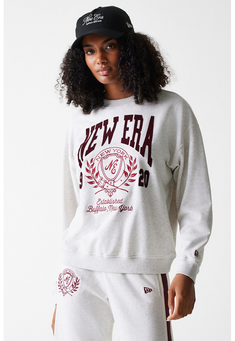 Bluza lejera de trening cu logo brodat - Gri deschis