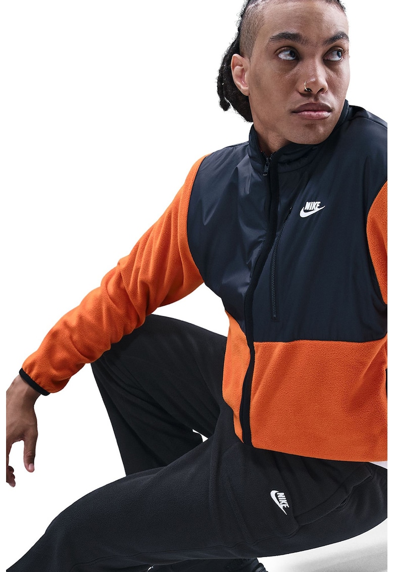 Pantaloni de trening din material fleece cu talie ajustabila Club - Alb/Negru