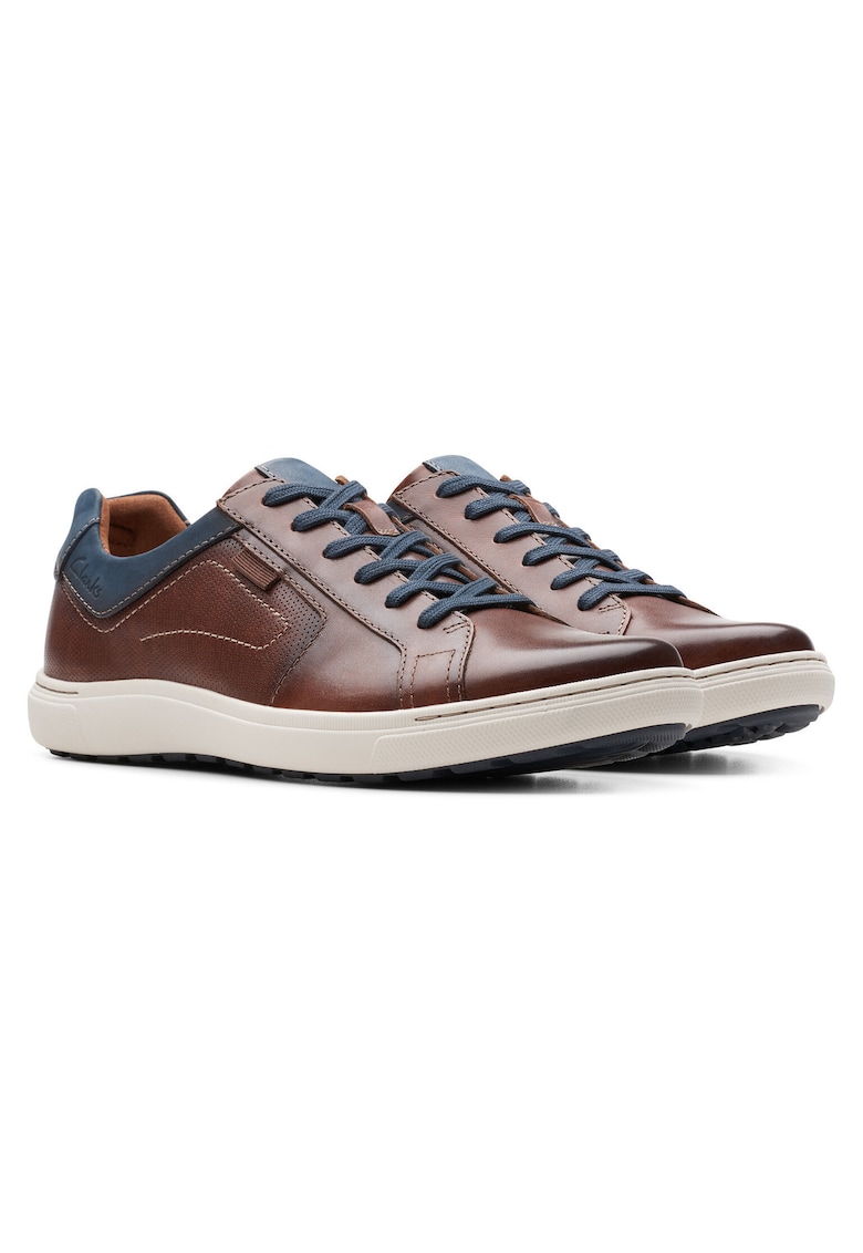 Pantofi barbati -  piele naturala - maro/albastru -