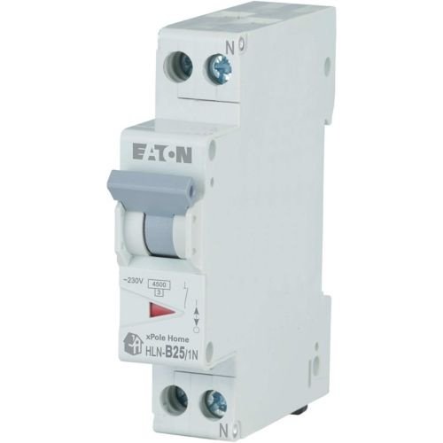 Intrerupator Automat MCB Eaton 501053 Moeller HLN-B25/1N, 25A, curba B, 1P+N, 4.5 kA, 1 Modul