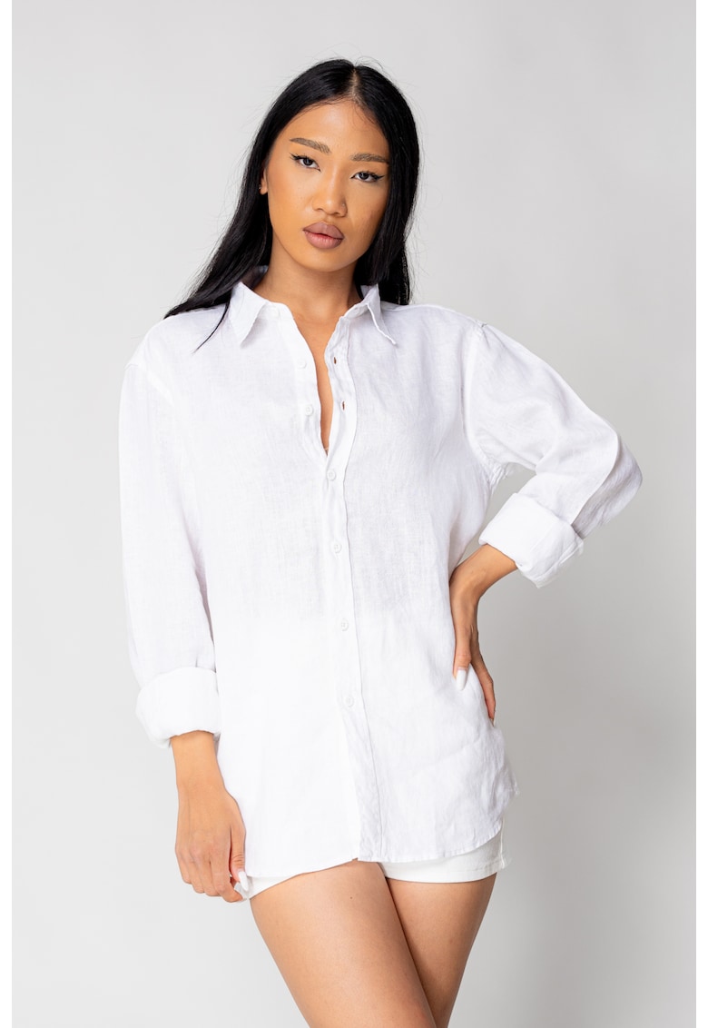 Camasa Boyfriend dIn 100% In White 17812 - Alb optic