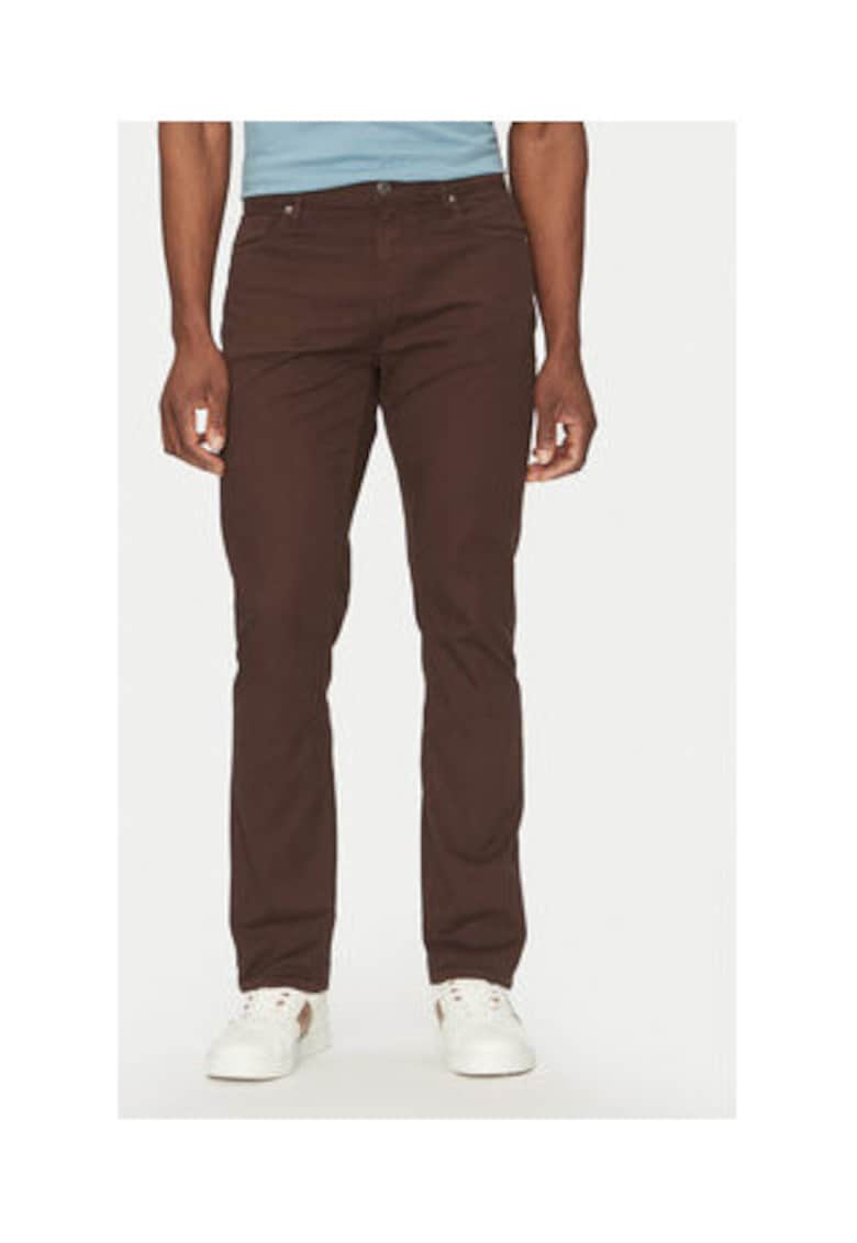 Pantaloni din amestec de bumbac cu model uni