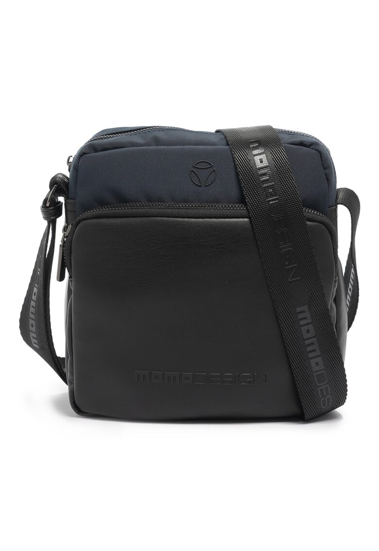 Geanta crossbody cu buzunare exterioare - Negru/Albastru