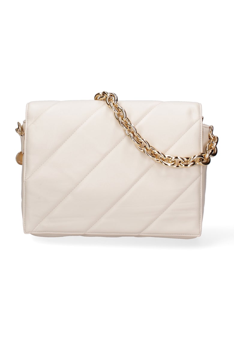 Geanta crossbody de piele ecologica cu bareta lant - Bej