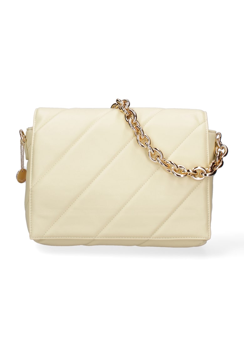 Geanta crossbody de piele ecologica cu bareta lant - Galben