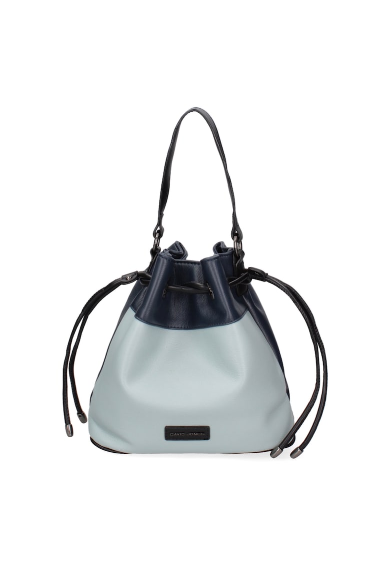 Geanta bucket de piele ecologica - Albastru deschis/Albastru