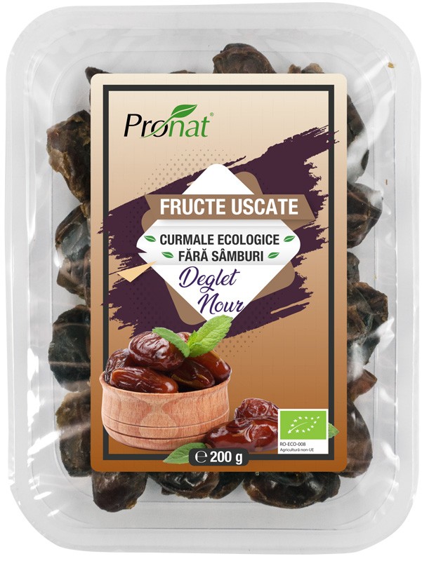 Curmale bio fara samburi, 200g Pronat
