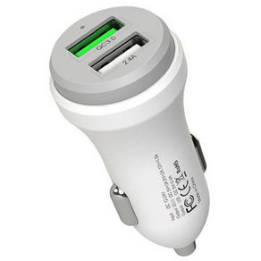 Incarcator auto CC-3840 Qualcomm 3.0 5.4A Dual USB White
