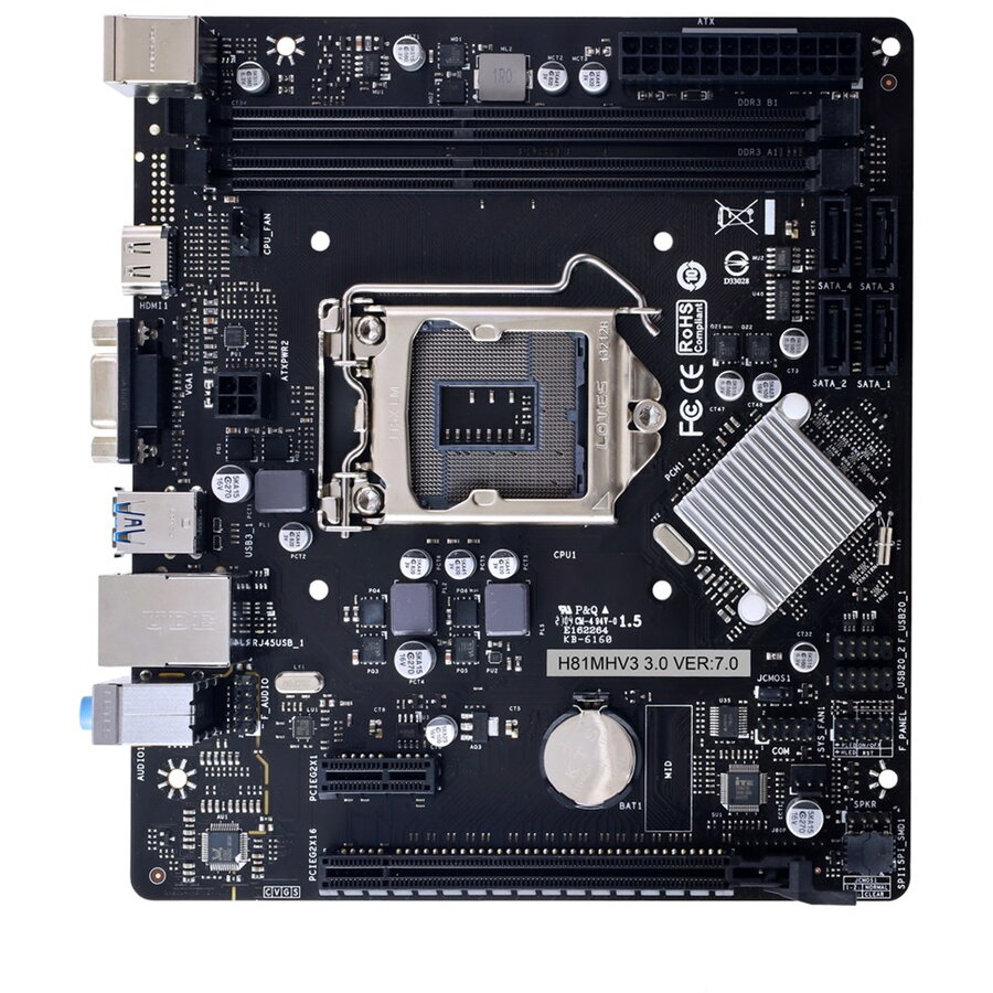 Placa de Baza H81MHV3 3.0 H81 Intel H81 LGA 1150 micro ATX