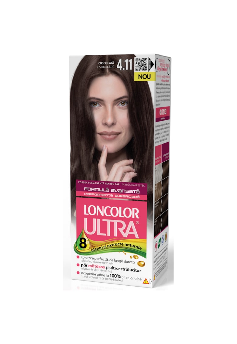 Vopsea de par permanenta  Ultra  - 100 ml - 4.11