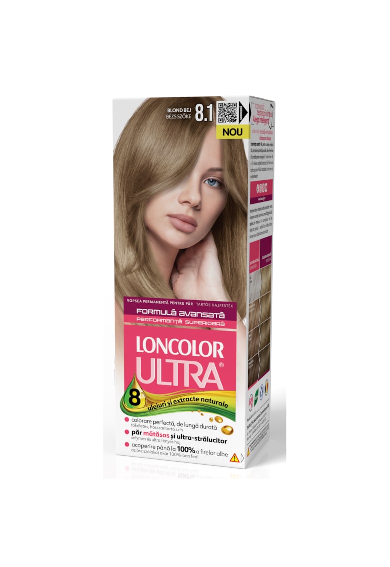 Vopsea de par permanenta  Ultra - 100 ml - 8.1