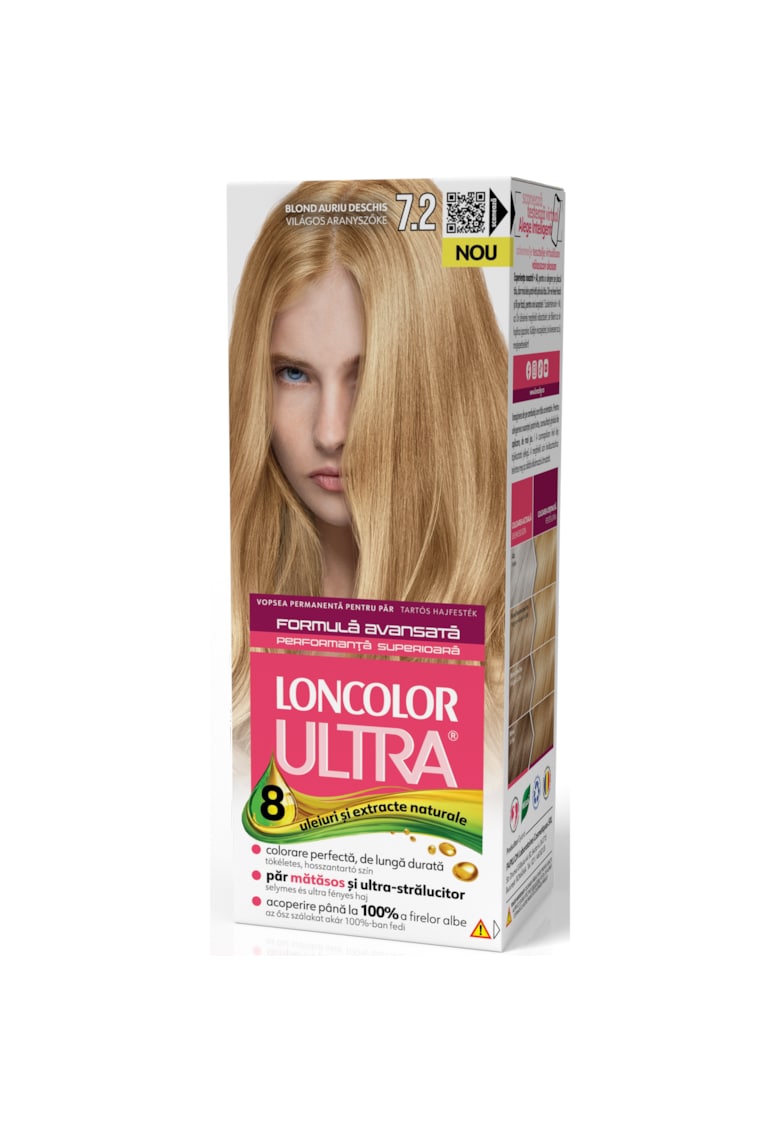 Vopsea de par permanenta  Ultra  - 100 ml - 7.2