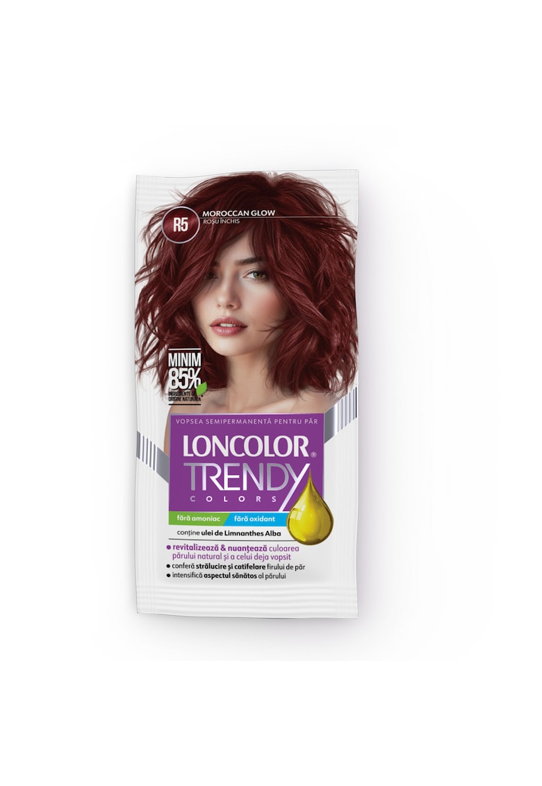 Vopsea de par semi-permanenta fara amoniac  Trendy Colors - 50 ml - R5