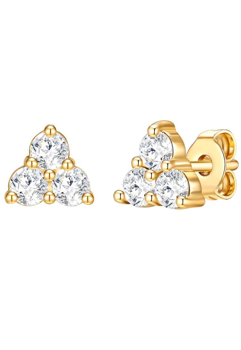 Cercei placati cu aur de 14K si decorati cu cristale europene - Auriu