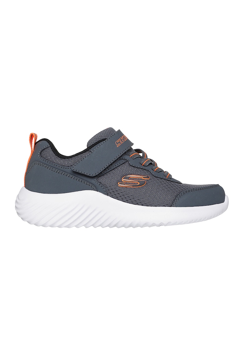 Pantofi sport Bounder Techrox de plasa cu velcro - Alb optic/Caramel/Gri inchis