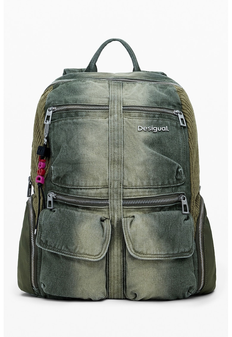 Oferte la Rucsac din denim cu detaliu logo - Kaki