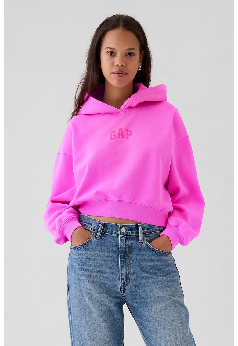Oferte la Hanorac crop cu maneci cazute - Fucsia/Roz aprins