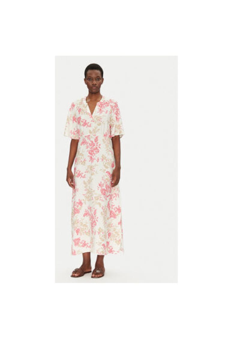 Rochie de vara dama  20615458 - Viscoza/Poliamida - 45797 - Ecru/Roz