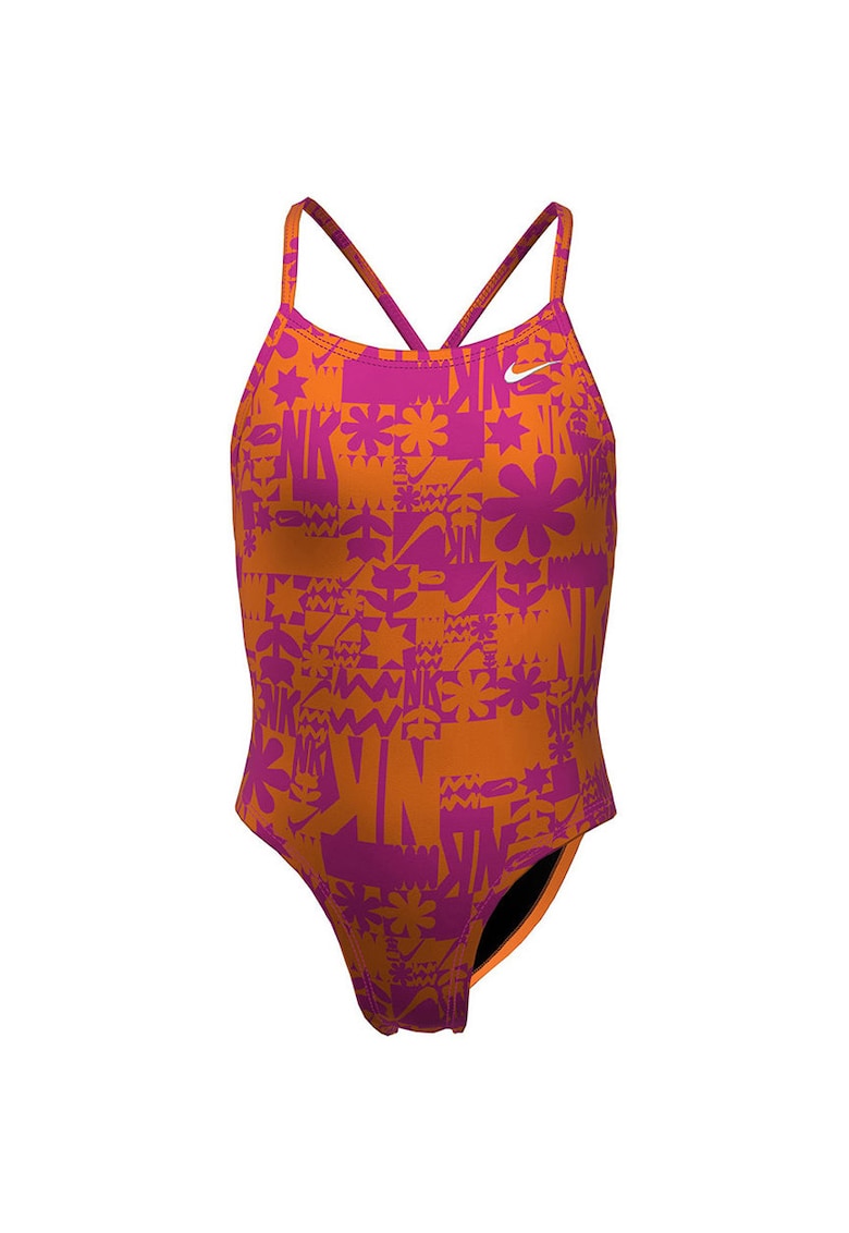 Costum inot piscina femei  Charms Multi Print Lace Up Back One Piece - marime - Portocaliu/Roz