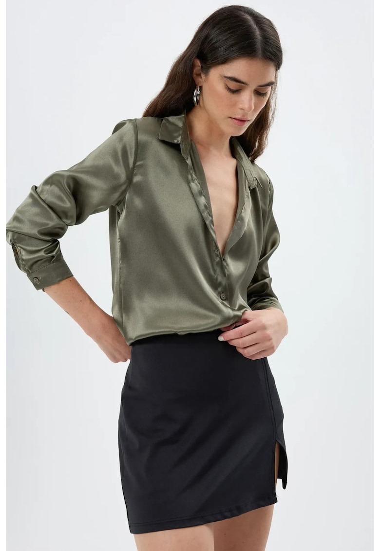 Camasa clasica dama -  satin - verde