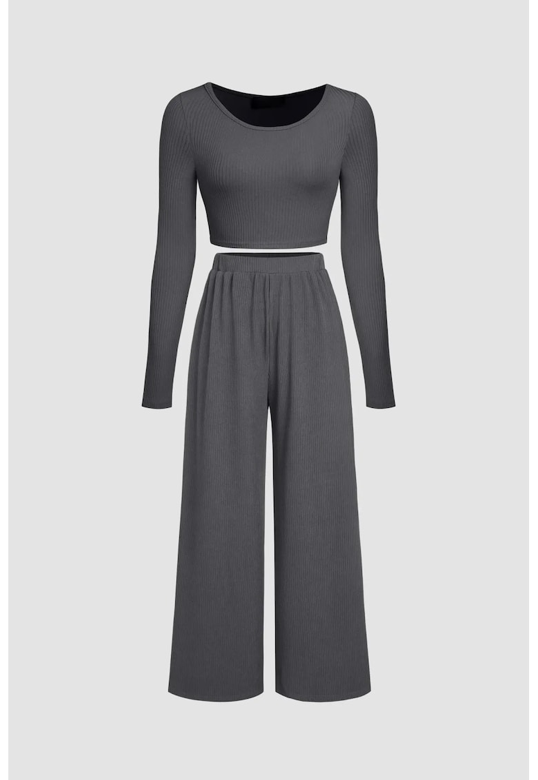 Compleu dama  rochie - slim fit - gri - jerseu