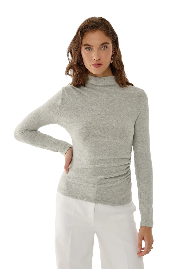 dama -  bluza cu volane - gri - Gri