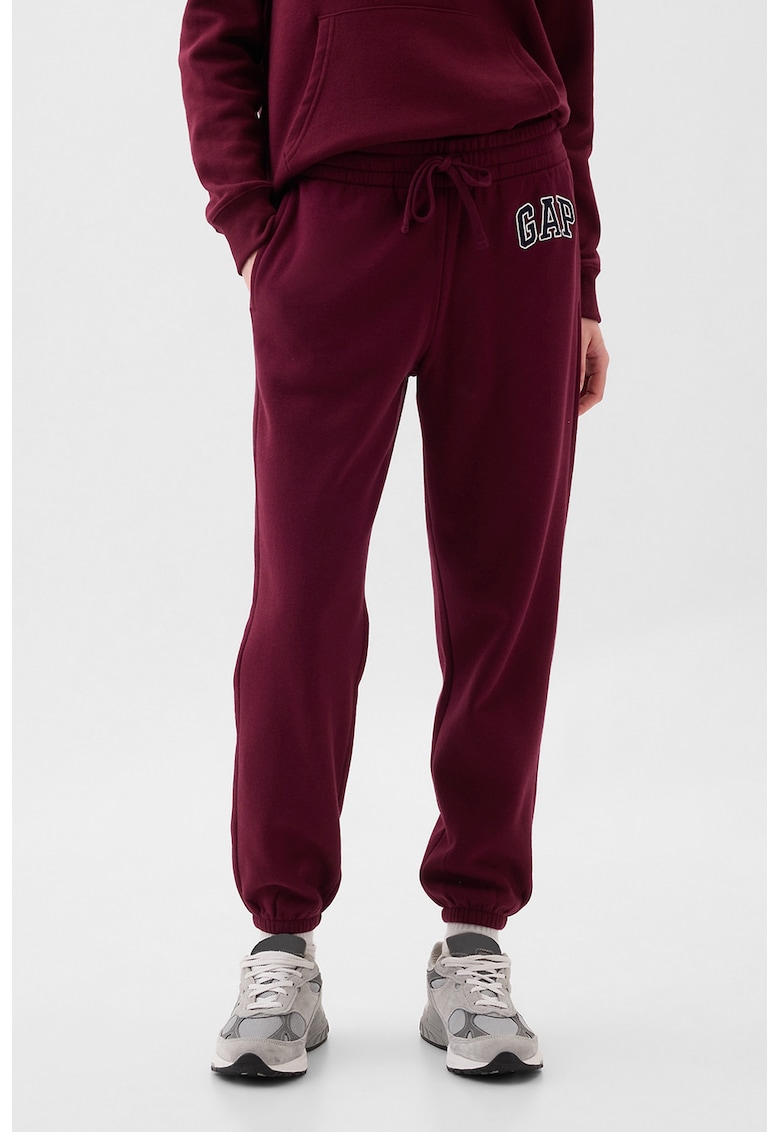 Pantaloni de trening cu detaliu logo - Visiniu