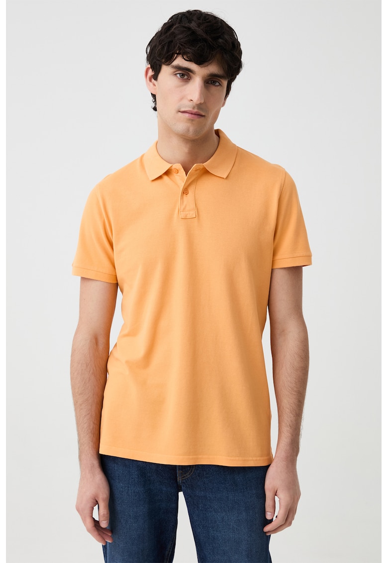Tricou polo de bumbac - Portocaliu pal