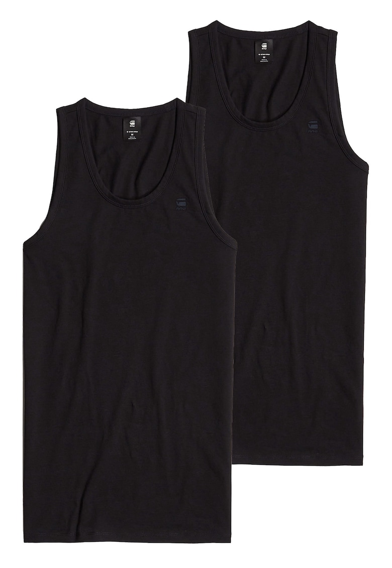 G STAR RAW - Set de top-uri cu decolteu rotund - 2 piese - Negru