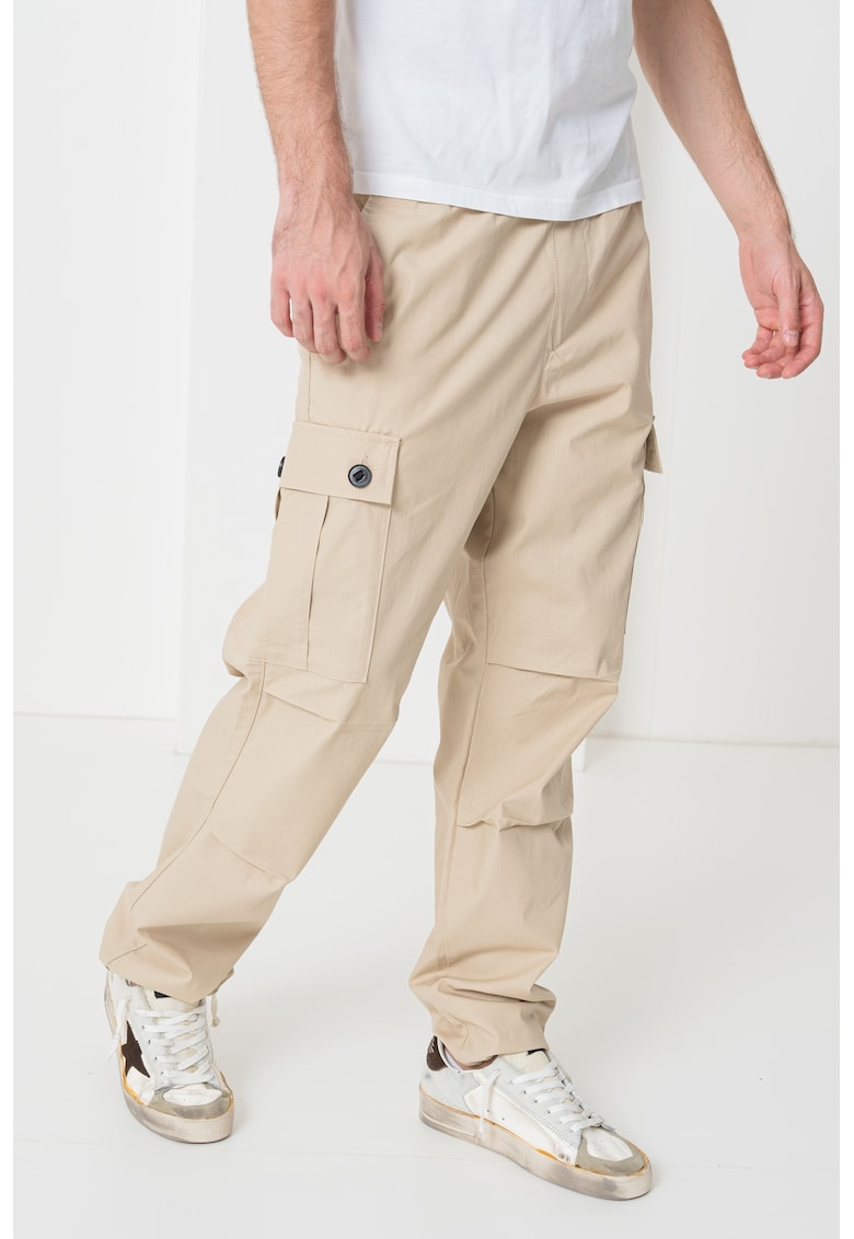 Pantaloni cargo de bumbac Garlo - Maro nisip