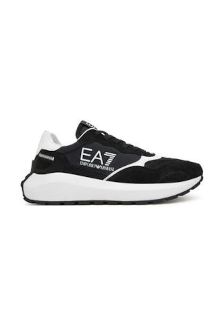 Tenisi barbati - Emporio Armani  piele naturala - negru/alb