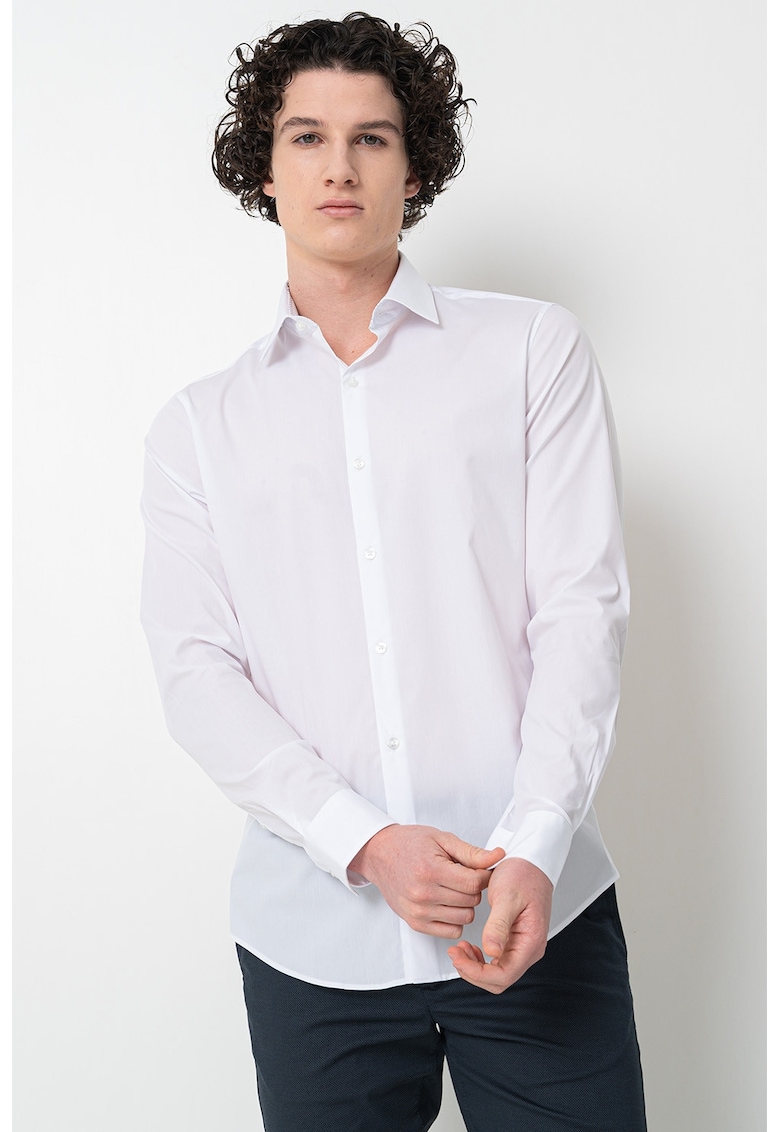 Camasa slim fit cu guler ascutit - Alb