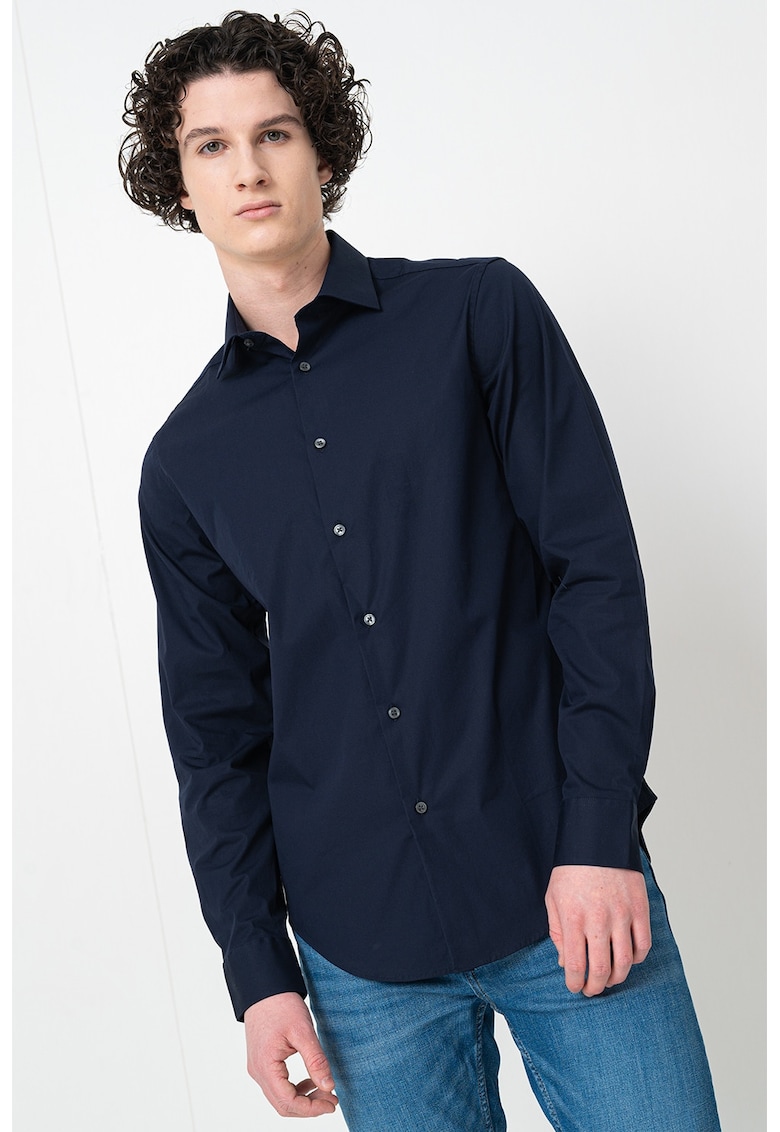 Camasa regular fit cu model uni